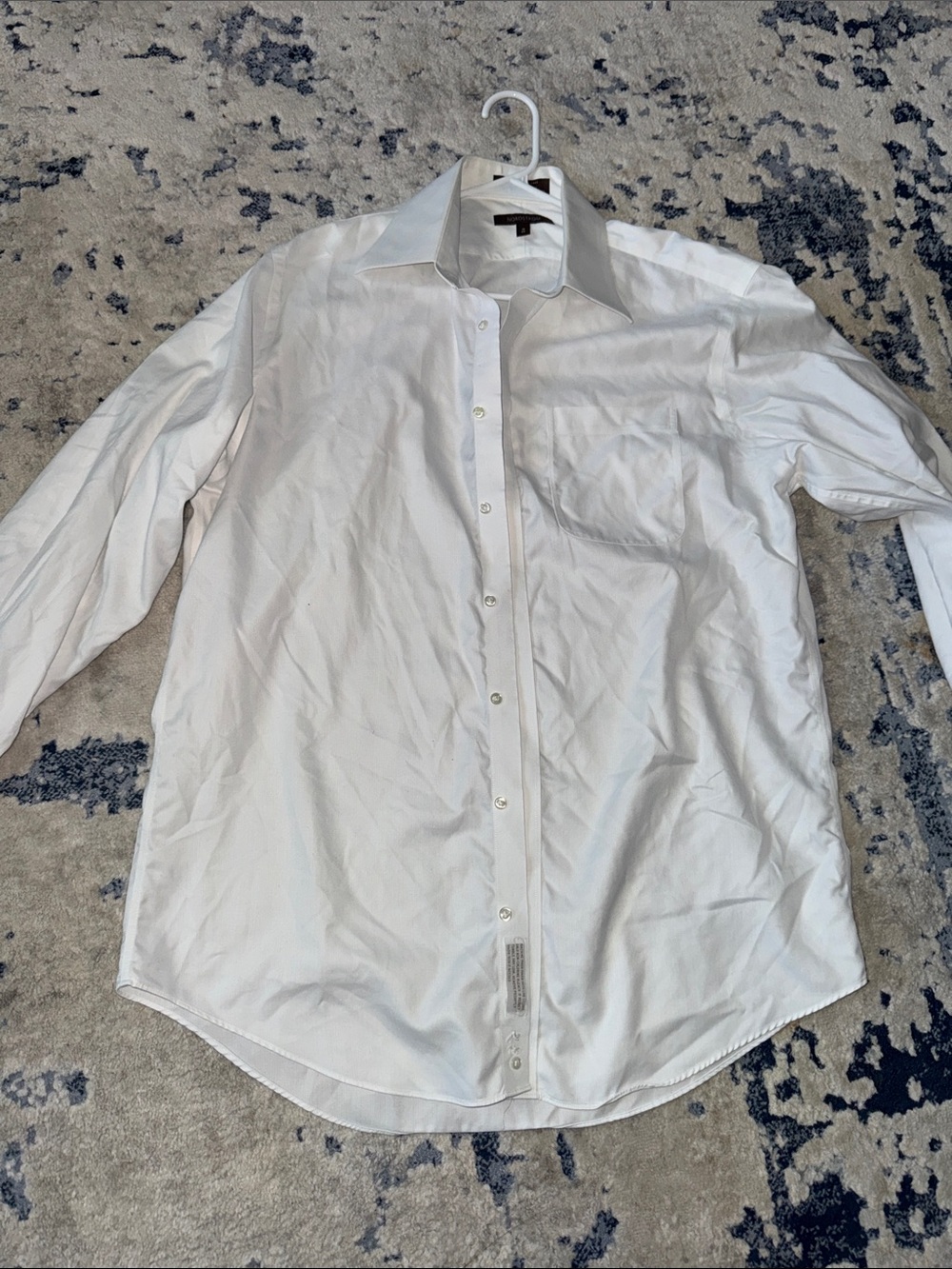 Nordstrom Men's White Trim Fit Dress Shirt - Classic Long Sleeve
